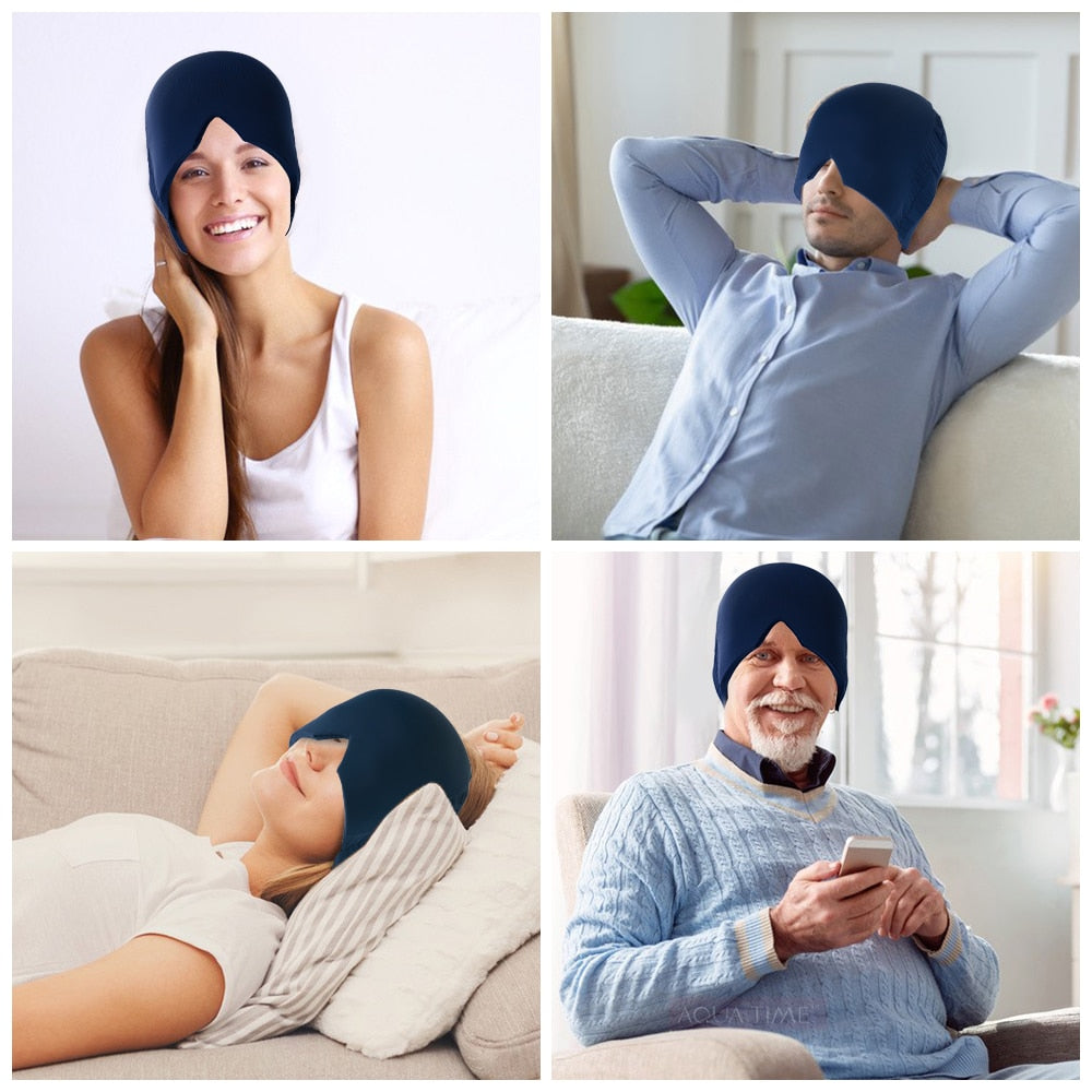 Gorro con gel para aliviar la migraña