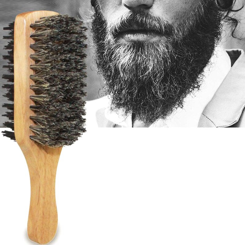 Cepillo para barba de cerdas de jabalí para hombres